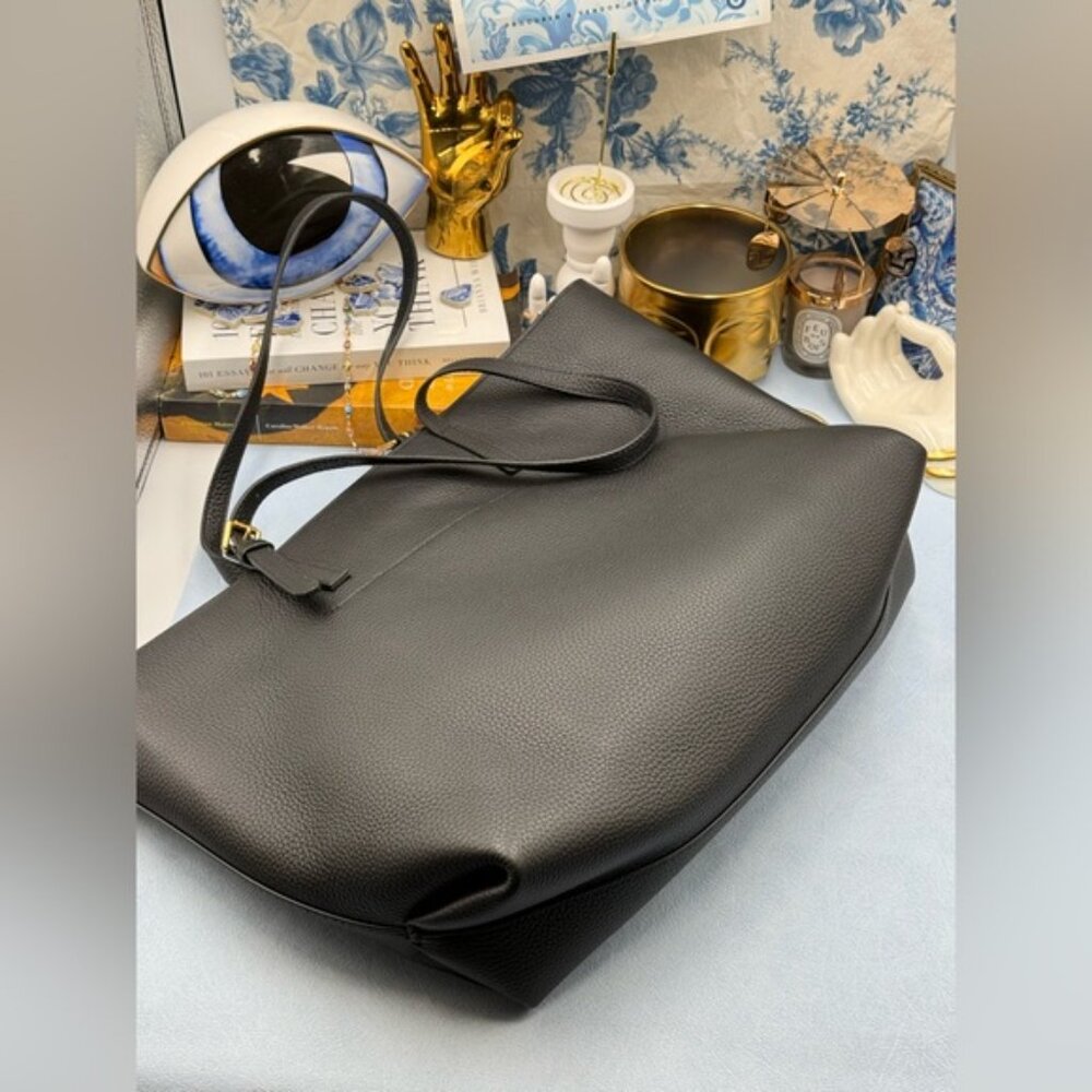 🆕 OROTON 🧿 NWOT Margot Medium Zip Tote Bag, Black Leather - Picture 16 of 16